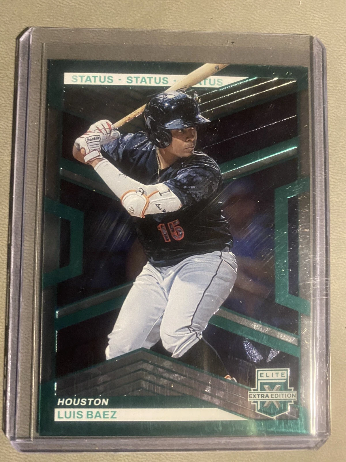 Luis Baez 2023 Elite Extra Edition Status Green Parallel /499 Astros RC