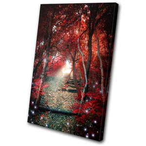 Paisajes Místicos Árboles del Bosque UN SOLO LIENZO ARTE PARED Impresión de Imagen VA - Imagen 1 de 1