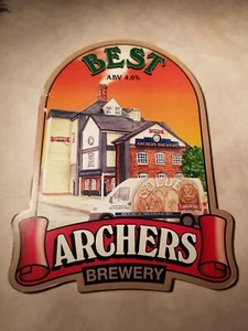 Archers Brewery Best Bitter Ale Beer Pump Pull Stick On Badge Plaque. - Picture 1 of 2