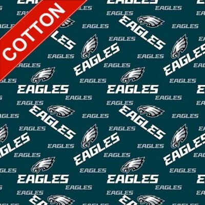 PICO TEXTILES, INC Philadelphia Eagles NFL Cotton Fabric - 58" Wide - Sold by The Yard & Bolt