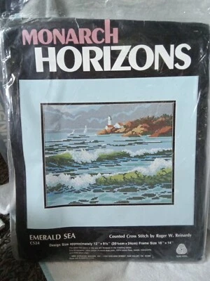 Monarch Horizons “Emerald Sea” Needle Point Roger Reinardy Lighthouse - Image 1 of 4