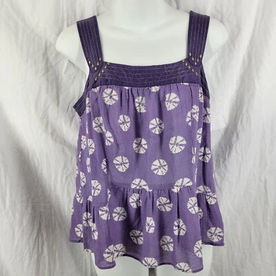 Blusa sin mangas Anthropologie Floreat púrpura bordada boho talla 2 cremallera lateral Foto 1 de 4