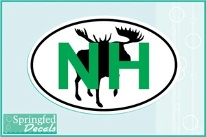 NEW HAMPSHIRE MOOSE EURO DECAL Vinyl Decal Car Truck Window Sticker Hunting - Picture 1 of 1