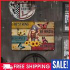 Vintage Metal Plate Butterfly And Girl Rectangular Iron Painting Decor 30X20cm