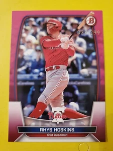 2023 Bowman Purple Pattern #66 Rhys Hoskins 38/299 - Philadelphia Phillies - Picture 1 of 1