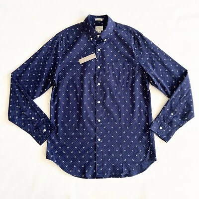 $95 NWT J.CREW Men's Navy Branch Organic-Cotton Stretch Button-Up Shirt X-Large - Image 1 of 4
