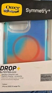 Coque iPhone 2022 X Large Pro Otterbox Symétrie avec MagSafe Orange Sarcelle Bleu - Photo 1 sur 2