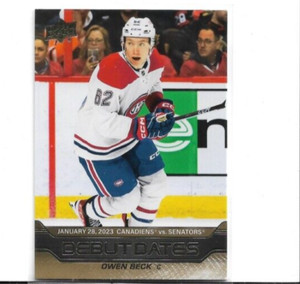 2023-24 UPPER DECK DEBUT DATES GOLD DD-14 OWEN BECK