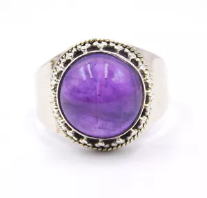 Anillo De Gemas De Amatista Natural De 6.3 Gm De Plata De Ley 925 Hecho A Mano - Imagen 1 de 6