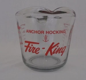 Anchor Hocking due tazze vetro Fire King misurino - Foto 1 di 5