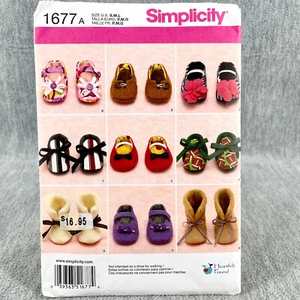Simplicity 1677 Babyschuhe in 3 Größen Stiefel Stiefel Säuglinge Nähmuster - Bild 1 von 5