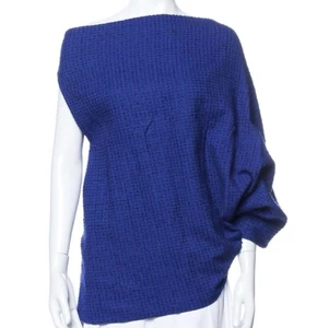 Nuevo con etiquetas Top de crepé Roland Mouret eléctrico azul elástico Boucle Check Middlesmoor talla 4 - Imagen 1 de 13