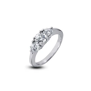 1.14ct F/SI1 Round Natural Certified Diamonds White Gold Classic Engagement Ring - Picture 1 of 4