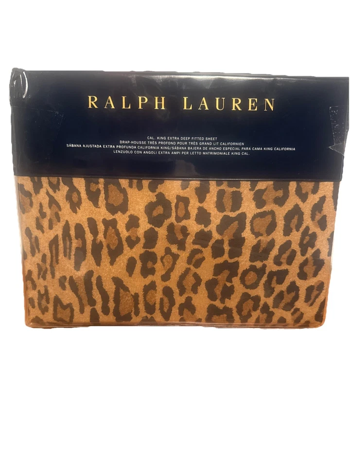 Sábana Ajustable Ralph Lauren Aragón Estampado Leopardo King Nueva Foto 1 de 4