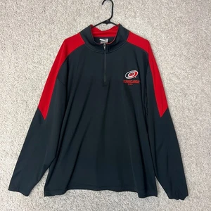 Carolina Hurricanes 1/4 Zip Pullover Mens 2XL Black Red NHL Hockey Logo Casual - Picture 1 of 9