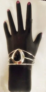 Brazalete de plata de ley y ónix negro - Imagen 1 de 2