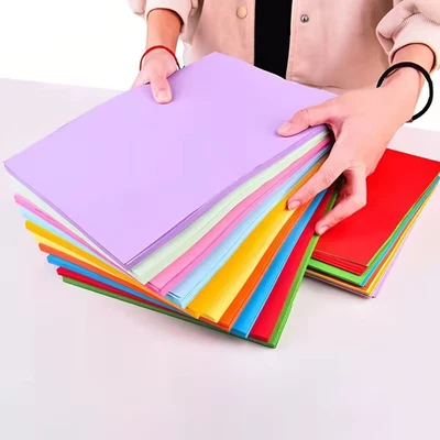 50pcs/100pcs Color A4 Paper 10 Color Copy Paper Printing Paper Color Hand Foldin - Image 1 of 4