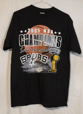 San Antonio Spurs NBA 2005 Champions Vintage Medium Black  Shirt - Image 1 of 4