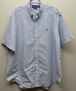 NEU Ralph Lauren Blake Herren Kurzarmhemd mit Knopfleiste blau weiß kariert Gr. XL - Bild 1 von 6