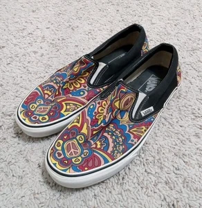 Vans Psychedelic Slip On Shoe Skater Peace Trippy Women's 9.5 Men's 8 - Picture 1 of 8