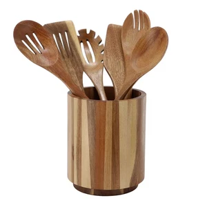 7 Piece Acacia Wood Kitchen Cooking Utensil Set - Picture 1 of 6