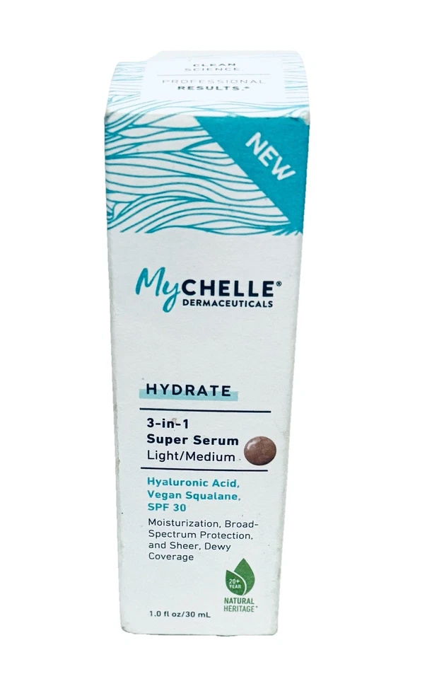 MyChelle Dermaceuticals Hydrate 3-in-1 Super Serum SPF30 Light/Medium 1floz/30ml