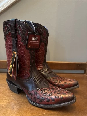Botas de cuero Ariat Vera Cruz Western vaquero/vaquera de arce/rojo para mujer 10B nuevas en caja Foto 1 de 4