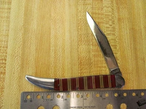 Straightline Remington Toothpick or Tickler pattern Knife Candy Stripe handles - Picture 1 of 9