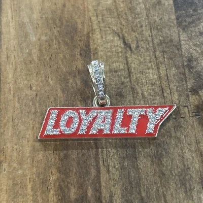 Gold Tone Cubic Zirconia Loyalty Red Enamel Pendant - Image 1 of 2