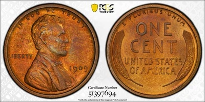 1909 Lincoln Wheat Cent, First Year Issue, Scarce Proof Coin, PCGS PR64RB - Image 1 of 2