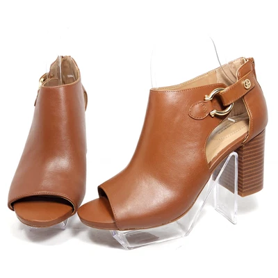 Giani Bernini Ariianna Memory Foam Peep-Toe Shooties, Cinnamon Leather Size 7M - Image 1 of 4