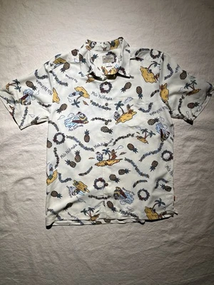 QuikSilver Waterman Collection Mele Kalikimaka Hawaiian Shirt Medium Christmas - Image 1 of 4