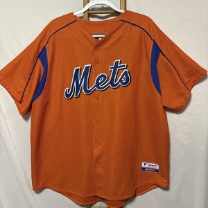 Camiseta de béisbol vintage Majestic MLB para hombre 2X naranja de los New York Mets hecha en EE. UU. - Imagen 1 de 9