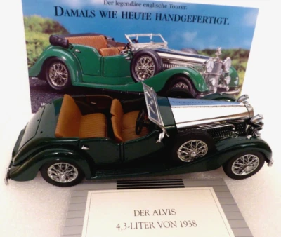 Franklin Mint:  ALVIS 4,3 L Cabrio 1938 , mit Verdeck , grün , M 1:24 , ohne OVP - Bild 1 von 4