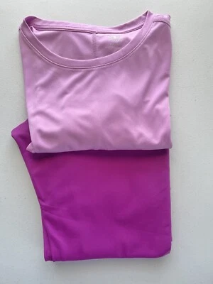 Conjunto de camiseta e legging feminina manga longa Athletic Works Driworks tamanho grande (12-14) - Imagem 1 de 4