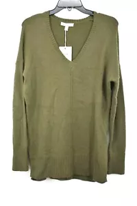 Chelsea Womens V-Neck Wool Blend Long Sleeves Side Slit Pullover Sweater 28 XS - Picture 1 of 9