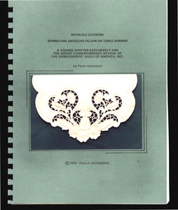 PAULA HECKMAN RICHELIEU CUTWORK SPRINGTIME ENVELOPE PILLOW OR TABLE RUNNER - Picture 1 of 1