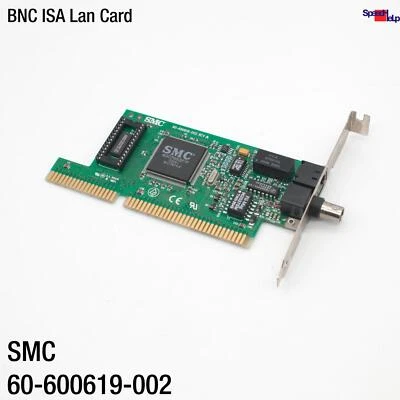 Smc 61-600619-010 Isa 60-600617-002 Lan Ethernet Card Network Card Bnc Coaxial - Image 1 of 4
