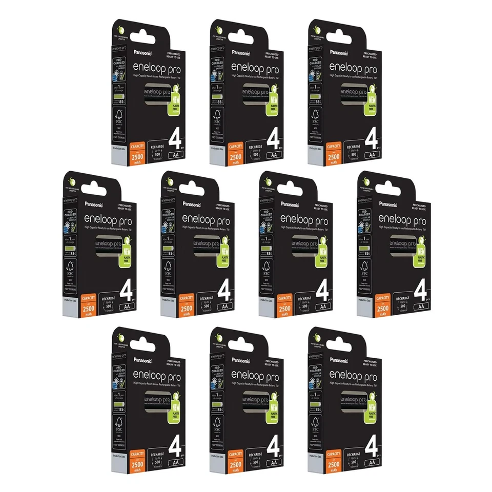 Panasonic Eneloop pro batterie ricaricabili 40 stilo AA 2500mAh sbk-3hcde - Immagine 1 di 1