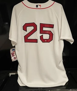MIKE LOWELL Autographed Boston Red Sox Home Jersey Baseball Majestic Authentic - Picture 1 of 2