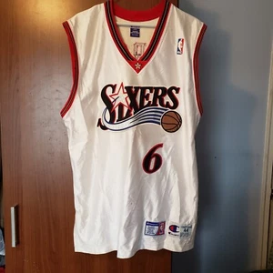 ALLEN IVERSON Champion AUTHENTIC "#6" Jersey 76'ers Size 44 No Tags - Picture 1 of 10