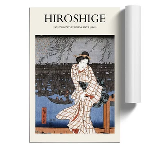 Evening On The Sumida River By Utagawa Hiroshige Unframed Wall Art Poster Print - Picture 1 of 4