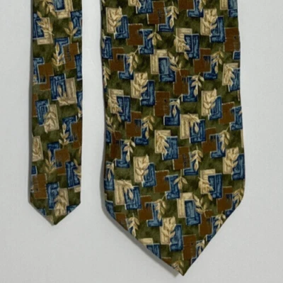 Corbata Cambridge Classics Vintage De Colección Azul Dorado Verde Marrón Otoño Naturaleza Corbata Foto 1 de 4