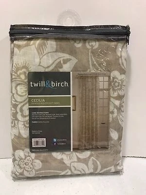 Stylemaster Home Twill & Birch Cecilia 印花杆口袋面板 55 英寸 x 84 英寸亚麻 — 第 1/3 张图片