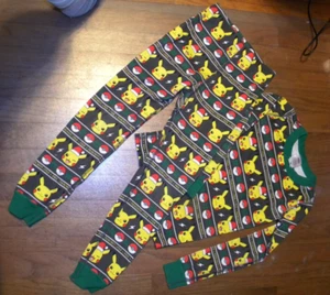 Hanna Andersson Pokemon Pajama Set Christmas Kids Size 120 Cm. 6 - 7 Pikachu - Picture 1 of 5