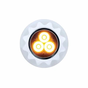 3 High Power Amber LED Mini Warning Light 12 Flash Pattern - Clear Lens - Bild 1 von 5