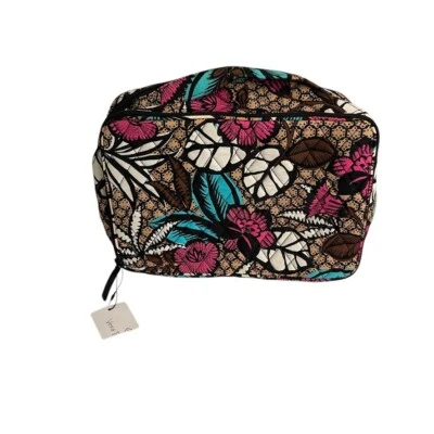 Vera Bradley Grande Cepillo y Maquillaje Estampado Trasero Cremallera Bolsa Estuche de Transporte Acolchado Foto 1 de 4