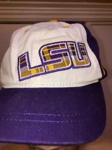 Mütze Kappe Louisiana State University Zephyr weiß lila gelb LSU kariert Krempe - Bild 1 von 8