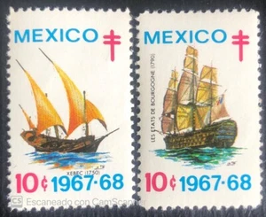 SMI) 1968. Mexico. Old ships. Fight against Tuberculosis. Mnh - Picture 1 of 1