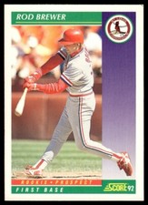 1992 Score #864 Rod Brewer St. Louis Cardinals Rookie